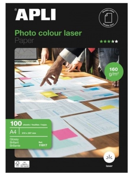 PAQ 100H PAPEL FOTOGRAFICO GLOSS LASER GLOSSY A4 160G