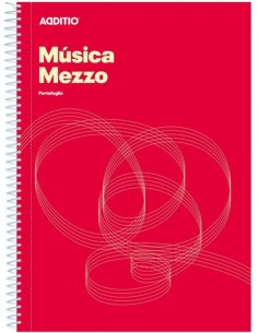 Cuaderno espiral a4 musica mezzo 12 pentagramas de 9mm por pagina separador portapartituras y paginas finales para anotaciones