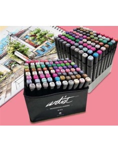 Estuche 80 rotuladores professional markers doble punta colores surtidos