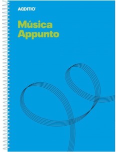 Cuaderno espiral a4 musica appunto 12 pentagramas de 9mm por pag pag cuadriculada para apuntes