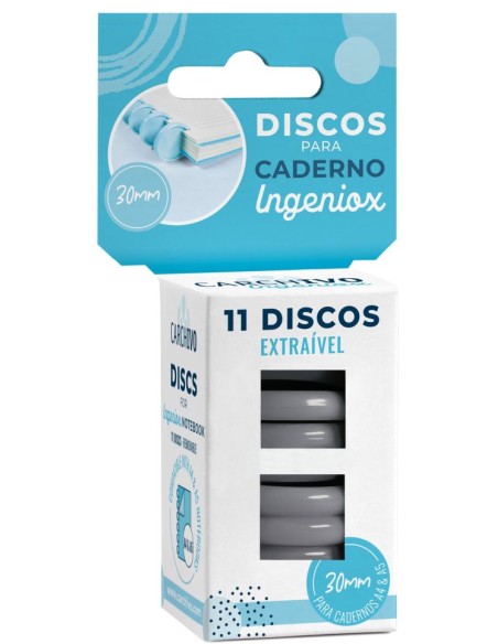 ESTUCHES 11 DISCOS PARA CUADERNO INGENIOX GRIS