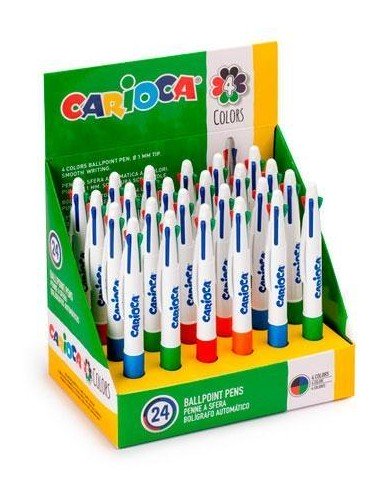 EXPOSITOR 24 BOLIGRAFOS AUTOMATICOS 4 COLORES