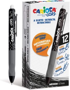 C 12 boligrafo borrable retactil negro carioca oops