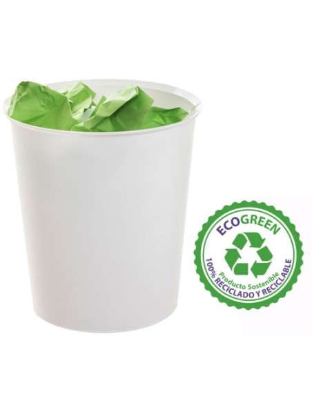 Papelera plastico color blanco 18l