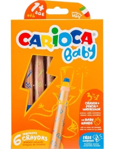 Estuche 6 lapices carioca baby 1 3 en 1 colores surtidos