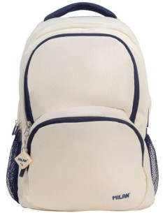 MOCHILA ESCOLAR 4 CREMALLERAS SERIE 1918 BEIGE