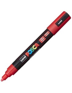 Marcador uni posca pc5m color rojo fluor punta 18 25mm
