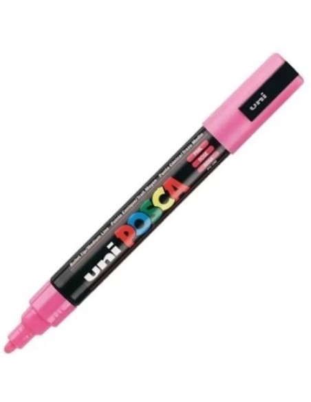 Marcador uni posca pc5m color rosa fluor punta 18 25mm
