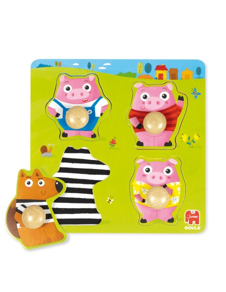  PUZZLE ENCAJABLE LOS 3 CERDITOS CON AGARRE 