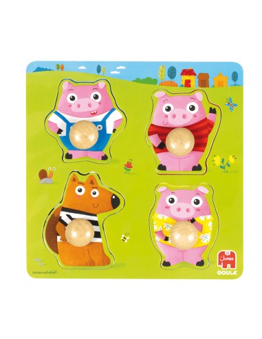  PUZZLE ENCAJABLE LOS 3 CERDITOS CON AGARRE 