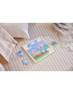  Peppa pig barro puzzle de madera 16 piezas  2
