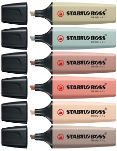  Estuche 6 marcadores fluorescentes stabilo boss nature colors surtidos 