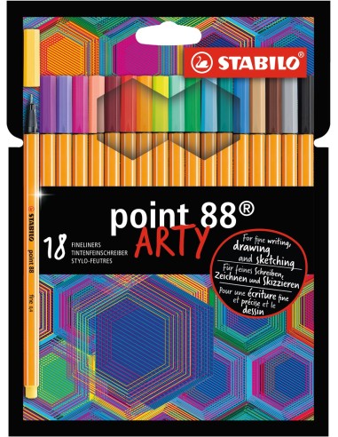 Point 88 ARTY rotulador de punta fina Colores surtidos 18 pieza(s)