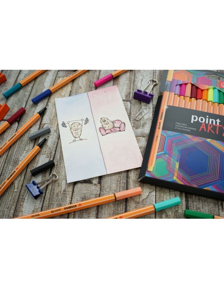 Point 88 ARTY rotulador de punta fina Colores surtidos 18 pieza(s)