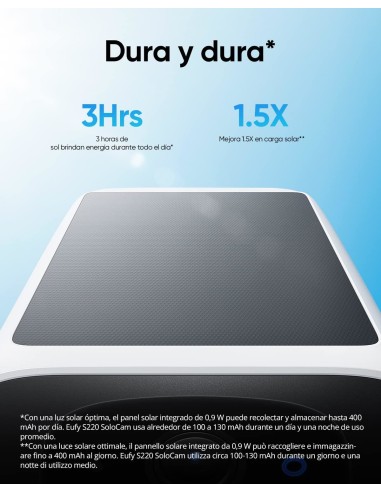 Security SoloCam S220, Camara vigilancia WiFi Exterior, Camara vigilancia WiFi Exterior Solar,2K resolución, IP67, nessun canon