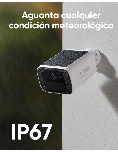 Security SoloCam S220, Camara vigilancia WiFi Exterior, Camara vigilancia WiFi Exterior Solar,2K resolución, IP67, nessun canon