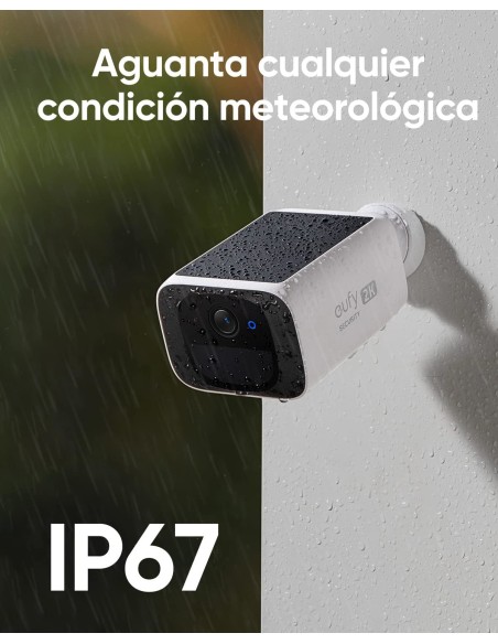 Security SoloCam S220, Camara vigilancia WiFi Exterior, Camara vigilancia WiFi Exterior Solar,2K resolución, IP67, nessun canon