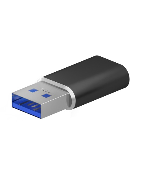 Mini Adaptador USB 3.2 Gen2 / USB 2.0 3A, Tipo USB-C/H-A/M, Negro