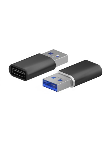 Mini Adaptador USB 3.2 Gen2 / USB 2.0 3A, Tipo USB-C/H-A/M, Negro