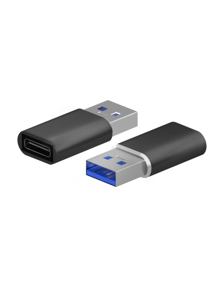 Mini Adaptador USB 3.2 Gen2 / USB 2.0 3A, Tipo USB-C/H-A/M, Negro
