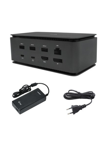 Metal USB4 Docking station Dual 4K HDMI DP with Power Delivery 80 W + Universal Charger 100 W