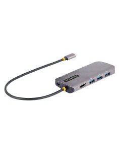 Adaptador Multipuertos USB C, de Vídeo HDMI de 4K y 60Hz, Hub USB-A 3.2 de 3 Puertos de 5Gbps, Entrega de Alimentación PD de 10