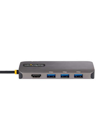 Adaptador Multipuertos USB C, de Vídeo HDMI de 4K y 60Hz, Hub USB-A 3.2 de 3 Puertos de 5Gbps, Entrega de Alimentación PD de 10