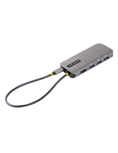 Adaptador Multipuertos USB C, de Vídeo HDMI de 4K y 60Hz, Hub USB-A 3.2 de 3 Puertos de 5Gbps, Entrega de Alimentación PD de 10
