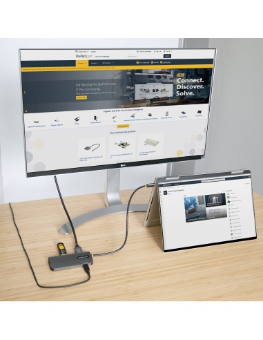 Adaptador Multipuertos USB C, de Vídeo HDMI de 4K y 60Hz, Hub USB-A 3.2 de 3 Puertos de 5Gbps, Entrega de Alimentación PD de 10