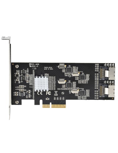 Tarjeta PCIe de 8 Puertos SATA - Tarjeta Adaptadora de Expansión PCI Express SATA con 4 Controladores de Host - Tarjeta Control
