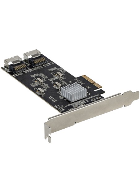 Tarjeta PCIe de 8 Puertos SATA - Tarjeta Adaptadora de Expansión PCI Express SATA con 4 Controladores de Host - Tarjeta Control