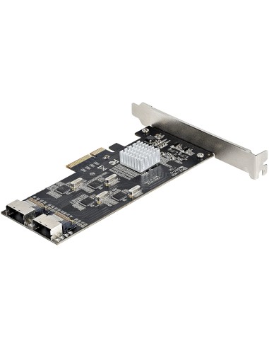 Tarjeta PCIe de 8 Puertos SATA - Tarjeta Adaptadora de Expansión PCI Express SATA con 4 Controladores de Host - Tarjeta Control