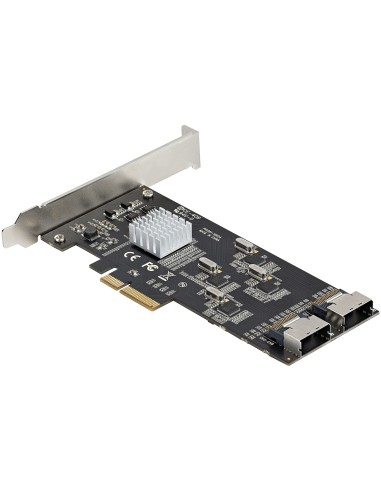 Tarjeta PCIe de 8 Puertos SATA - Tarjeta Adaptadora de Expansión PCI Express SATA con 4 Controladores de Host - Tarjeta Control