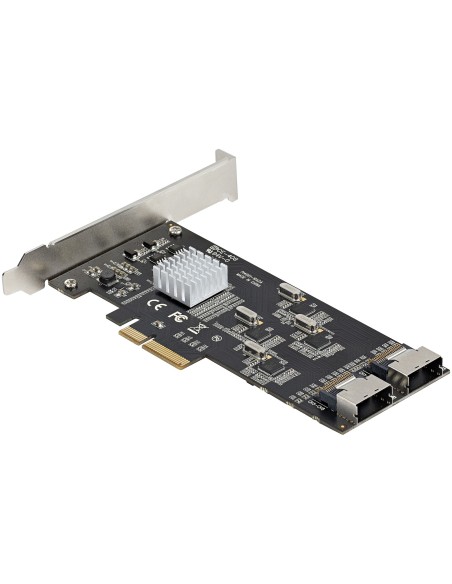 Tarjeta PCIe de 8 Puertos SATA - Tarjeta Adaptadora de Expansión PCI Express SATA con 4 Controladores de Host - Tarjeta Control
