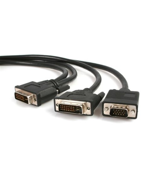 Cable de 1,8m Multiplicador de Vídeo DVI-I Macho a DVI-D Macho y HD15 VGA Macho para Monitor - Splitter