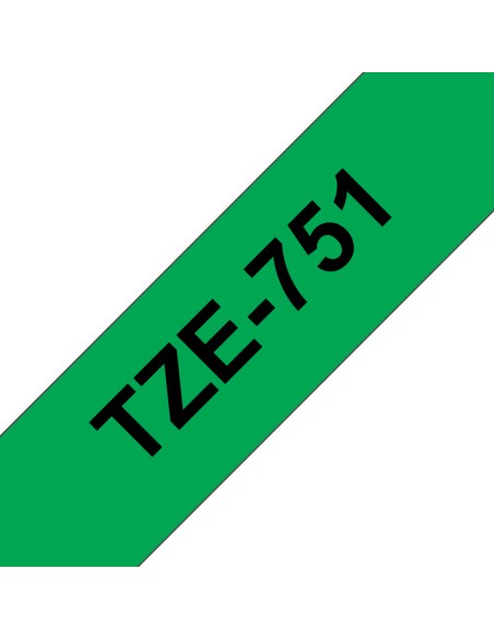 TZE-751 cinta para impresora de etiquetas Negro sobre verde