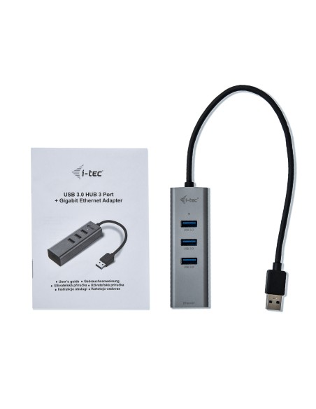 Metal USB 3.0 HUB 3 Port + Gigabit Ethernet Adapter