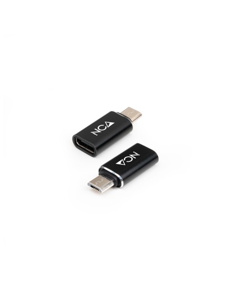 Adaptador Micro USB a USB-C, Micro B/M- USB-C/H, Negro