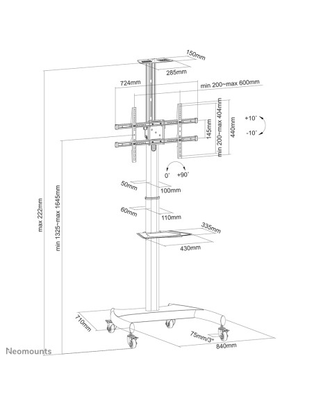 Soporte de suelo móvil para TV