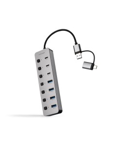 HUB USB-C+USB-A/M a 4xUSB-A + 3xUSB-C 3.0 + USB-C 5V
