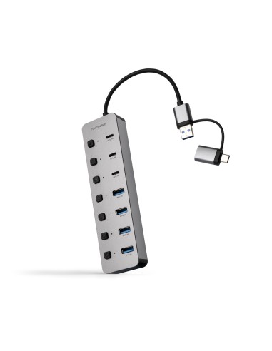 HUB USB-C+USB-A/M a 4xUSB-A + 3xUSB-C 3.0 + USB-C 5V