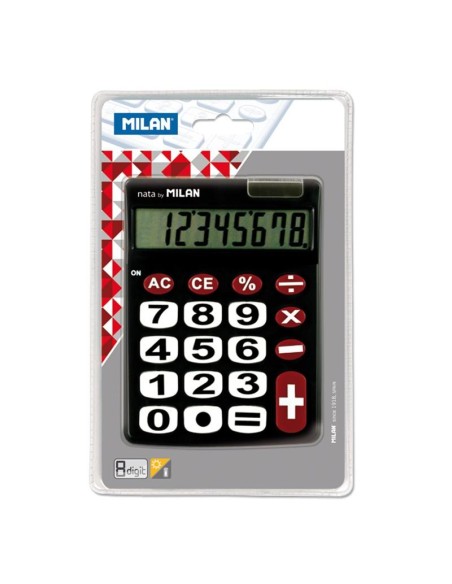 MILAN CALCULADORA NEGRO 8 DIGITOS DUAL BLISTER