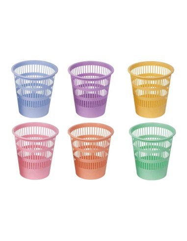 PAPELERA FAIBO REJILLA PP PASTEL STDO 12L - Pack de 10 unidades