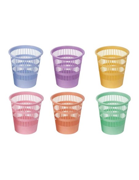PAPELERA FAIBO REJILLA PP PASTEL STDO 12L - Pack de 10 unidades