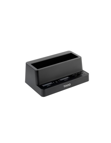 Docking Station USB-C 3.2 Gen 2 Dos Bahías para SSD M.2 NVMe + Bahía para 2,5"- 3,5" para HDD + Clonador, Negro