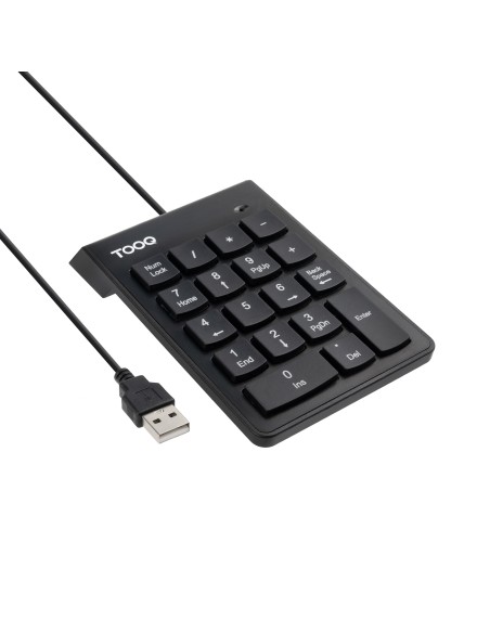Teclado numérico USB, 19 teclas, Negro