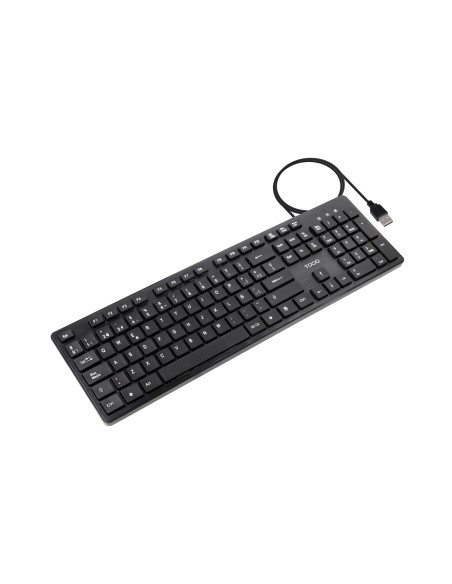 Teclado silencioso USB, 105 teclas, Negro