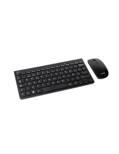 Teclado compacto + Ratón slim inalámbrico, Negro