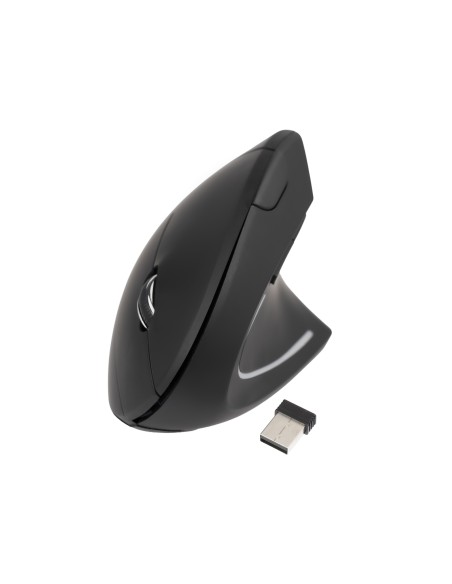 Ratón Inalámbrico Ergonómico Vertical 3200 DPI, 6 botones, Negro