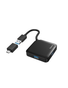 | HUB USB con 4 Puertos y Adaptador USB-C (Conexión de Múltiples Dispositivos, Transformador Universal USB a USB-C, USB 3.2 con 
